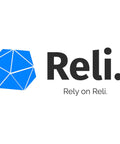 Logo of Reli with geometric blue shape and slogan "Rely on Reli."