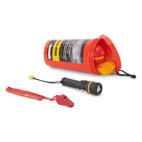 All In One Watercraft Safety Kit With 50 Ft Buoyant Line, Bailer, Whistle And Waterproof Flashlight For Jet Skis And Personal Watercraft