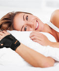 Woman wearing All Day Thumb And Wrist Support Brace For Carpal Tunnel Arthritis Tendonitis And De Quervains Thumb Spica Splint