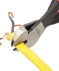 7-Piece Pliers Set With 6-In Bent Long Nose, 7-In And 8-In Long Nose, 7-In Diagonal Cut, 8-In End Cut, 8-In Cable Cutting, And 9-1/2-In Lineman's Pliers - A Must-Have, Handy DIY And Electrical Tool Kit Built For Real-World Wiring, featuring 7 in diagonal cutting plier slicing yellow wire