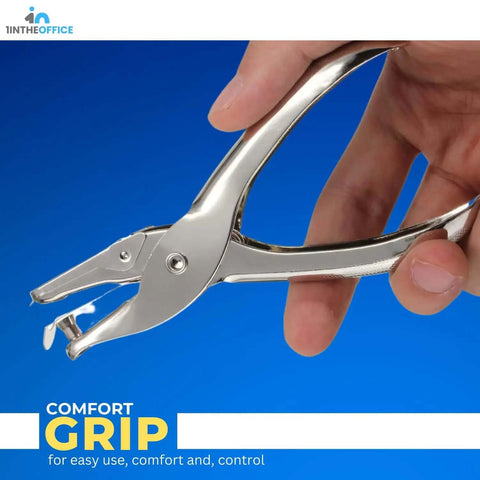 Heavy Duty All Metal One Quarter Inch Single Hole Punch Handheld Punch For Paper And Crafts Eight Sheet Capacity Tool