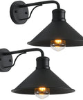 2 Pack Matte Black Outdoor Wall Lights Modern Farmhouse Wall Sconces For Porch And House Exterior Indoor Outdoor E26 Socket Barn Lanterns