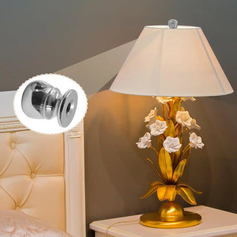 Two Pcs Ball Lamp Finial Cap Knob One Quarter By Twenty Seven Inch Thread Silver Finish Snazzy Modern Retro Style For Lamp Shade Hardware Easy Install Durable Metal on table lamp