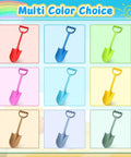 Colorful display of 16 Inch Jumbo Beach Sand Shovel Set For Kids And Adults, Heavy Duty Digging Spades in nine shades