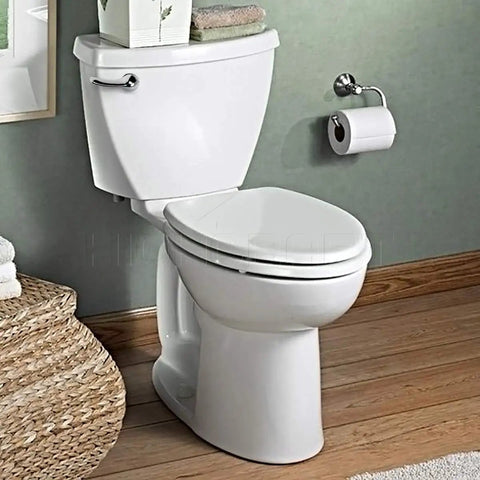 Chrome Toilet Tank Flush Lever Handle With Metal Nut 8 Inch Arm Length Replacement Kit Pack Of 2 Corrosion Resistant Durable Build For Home Bathrooms No Fuss Easy Install installed on a white toilet.