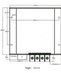 Heavy Duty 72V To 48V DC To DC Step Down Converter dimensions diagram showing 113mm width and 35mm height.