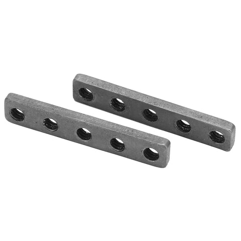 Pro Grade Stainless Steel M4 Threaded Mounting Plates Featuring Precision Five Hole Grid for screw fastening, 39x7x3mm.