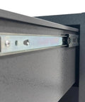 Heavy Duty Metal 4 Drawer Storage Cabinet For Garage And Workshop, Tool Organizer close-up of drawer slide mechanism
