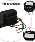 Hard Hitting 5K Single Ended Output Transformer For Tube Amps With 6P1 6P14 6P6 Tubes, 5W Power, Primary 5K, Secondary 0 To 4 Ohms And 8 Ohms, 12H Inductance, Built For Consistent Rich Signal And DIY Tube Amp Upgrades; black metal transformer with mounting tabs