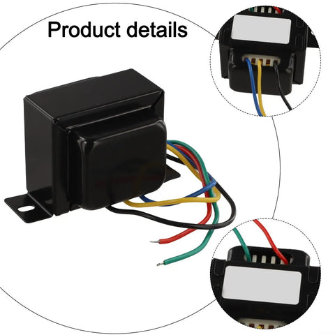Hard Hitting 5K Single Ended Output Transformer For Tube Amps With 6P1 6P14 6P6 Tubes, 5W Power, Primary 5K, Secondary 0 To 4 Ohms And 8 Ohms, 12H Inductance, Built For Consistent Rich Signal And DIY Tube Amp Upgrades; black metal transformer with mounting tabs
