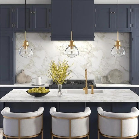 8.12-Inch Wide Pendant Light With Brass Seeded Glass Shade Schoolhouse Bell Style Dimmable E26 Fixture Compatible With LED CFL And Incandescent Bulbs Go-To For Kitchen Islands Hallways over kitchen island
