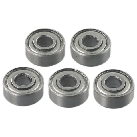 Pro Grade 10 Pack Top Mounted Ball Bearing Replacement Kit For Router Bits With Screws And Hex Key, Steel Guide Bearings For Repair And High RPM Use, Silver Finish, 9.52mm And 12.7mm OD, five silver bearings