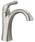 Arvo Brushed Nickel Bathroom Faucet For 1 Hole Vanity Sink, Single Hole Design With Push-Pop Drain in SpotShield Stainless Finish