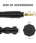 Hella Reliable ARCCAPTAIN 250A Mig Welding Gun Stinger cable connectors with measurements for compatibility, durable design.