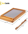 Screened Beehive Bottom Board With 100 Percent Beeswax Dip, 10 Frame Solid Wood Construction, dimensions 16-1/4 x 22 x 2-9/16 inches