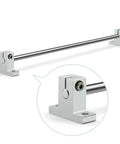 Aluminum Linear Rod Rail Shaft Support Guide Kit for 10mm Shaft, SK10, 4 Pack, installed on a flat surface, highlighting precision fitment.
