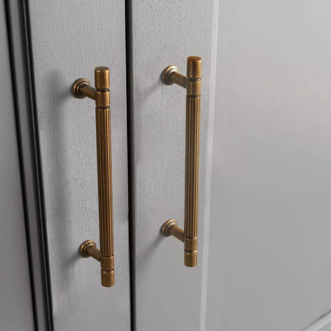 Vintage Retro Antique Brass Zinc Alloy Cabinet Handles 6 Pack With 5 Inch Center To Center Mounting Holes Includes Screws Durable
