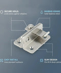One Handed Stainless Steel Push Latch For RV And Boat Cabinets No Fuss Easy Install Keeps Doors Locked Against Road Vibration And Lets You Access Gear Fast While Traveling