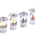 Heavy Duty Bronze Pendent Fire Sprinkler Head With Dang Good Temp Ratings Standard One Half Inch Hookup Built Tough For Gyms And Commercial Spots Knockout Safety Gear featuring temperature indicator colors.