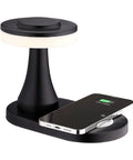 Rechargeable LED Table Lamp With Wireless Charging Pad Dimmable Night Light For Bedroom Patio Nursery Or Restaurant Ambience Cozy Vibes Portable USB Cable Included Black with phone charging