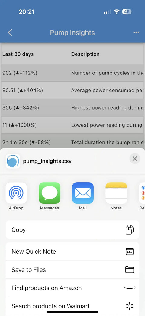 Screenshot of mobile app showing WiFi Sump Pump Monitor And Protector With Real Time Mobile Alerts No Sensors Needed Easy Plug In Setup