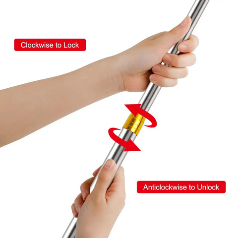 Hands using Retractable Fishing Gaff Stainless Steel 6 Foot Telescopic Gaff Pole With 8mm Screw Hole For Harpoon Rigs, Flounder And Frog Gig