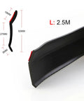 Universal Car Front Bumper Protector Self Adhesive Rubber Lip Spoiler Trim Guard Heavy Duty 2.5M 8.2ft Long Red Anti Scratch