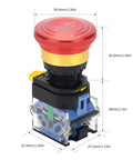 Built Tough Emergency Stop Button 10A 440V Latching Push Switch For Industrial Control Panels 22mm Aluminum Alloy E Stop Button