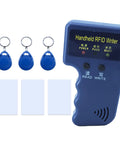 Handheld 125KHz RFID Writer And Duplicator Kit For ID HID AWID Access Control With 3 T5577 Key Fobs And 3 T5577 Cards Easy Copy Card Copier