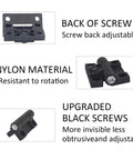 Adjustable Torque Hinge 2 Pack For Cabinets And Panels With 4 Countersunk Holes Black Plastic Position Control Hinge Virello shown
