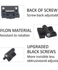 4 Pack Adjustable Torque Hinge Set With Plastic Position Control for cabinets, black finish, close-up view of parts and screws.