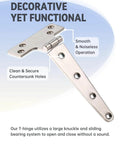 316 Stainless Steel T Hinges 8X4 Heavy Duty With Screws For Hatch Gate Door Fence Barn Cabinets Windows, polished finish, clean holes