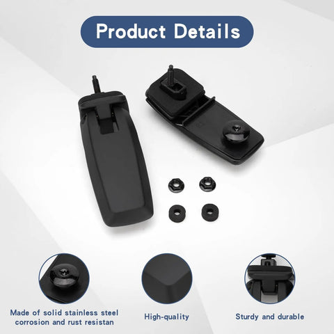 Premium Rear Window Liftgate Hinge Set For Right And Left Glass Hinge Replacement Easy Bolt On Upgrade For 2008 2009 2010 2011 2012 Ford Escape Mercury Mariner Mazda Tribute Replaces 8L8Z78420A68C 8L8Z78420A68D, shown with stainless steel construction and mounting bolts.