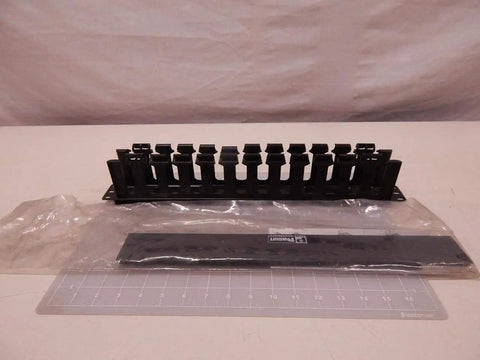 Horizontal Cable Manager 1U Black For Rack Mounts With Dual Hinged Cover And Flexible Fingers Easy Cable Access Without Removing
