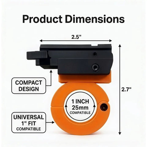 Laser Measuring Tool For Firewood And Chainsaw Work With Adjustable Log Length Guide For Quick Accurate Cuts No Fuss Setup Fewer Rechecks And Time Saving Outdoor Wood Cutting Marker Accessory For Efficient Firewood Prep. compact 1-inch fit, 2.7-inch orange and black design