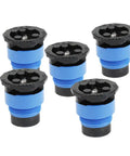 Five Pack 570 MPR Plus Nozzles With Ten Foot 180 Degree Spray Pre Installed Pressure Compensating Device Water Saving Irrigation Nozzles For Small Lawns And Shrubs. View of nozzles showing compact design.
