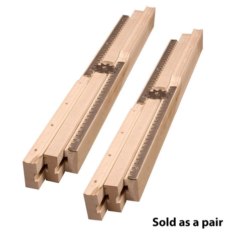 Wooden Table Extension Set With 26 Inch Equalizer Slides For Pedestal Tables, pair with glides for easy installation.
