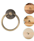 8 Pack Old School Vintage Metal Drop Ring Drawer Pulls Zinc Alloy Handles For Dressers And Cabinets Antique Style Knob Close-Up