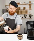 K Duo Compatible Reusable Coffee Filter For K Duo Essentials And K Duo Brewers Carafe Basket, shown with coffee setup