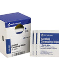 Front view of First Aid Only FAE-4001 Alcohol Cleansing Wipes box with 20 wipes and individual packets