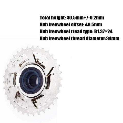 9 Speed Freewheel 11 To 34 Teeth Screw On For Hub Motor E Bike with 34 Teeth Sprocket, 40.5mm Offset And B1.37x24 Thread