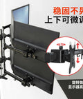 Premium Heavy Duty Quad Monitor Desk Mount For Multi Screen Workstation Setup featuring adjustable arms and cable management.