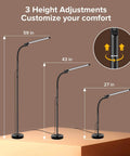 Tall Floor Lamp With 5 Color Modes And 5 Brightness Levels, Remote And Touch Control, 360 Degree Gooseneck, height adjustment options