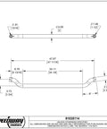 Technical diagram of Dropped Gasser Front Axle For Ford Spindle, 48 Inch Wide, 4 Inch Drop, Heavy Duty 2 Inch Diameter Tube With 0.250 Wall.