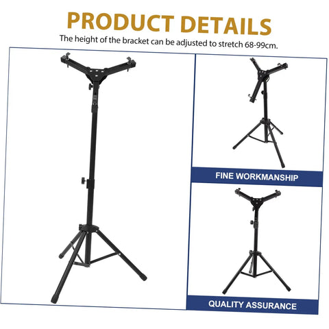Rock Solid 12 Inch Folding Drum Rack Set With Adjustable Snare Stand Portable Black Drum Holder For Silent Practice adjustable height portable drum stand