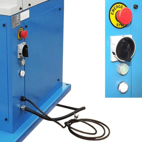 Professional Three Phase Ring Roller Pinch Roll Bender Three Horsepower Industrial Metal Tube Former For 2.75 Inch Round Square Stock Shop Fabrication control panel with emergency stop feature.