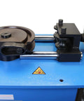 Pro Grade Shop Built Programmable Electric Hydraulic Tube Pipe Bender With PLC Auto Manual Controls And 3Hp Motor top view of bender components