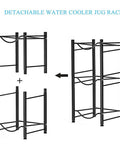 5 Gallon Water Jug Rack Heavy Duty 3 Tier Stackable Water Bottle Holder Storage Shelf Cabinet Organizer Dispenser Stand For Home Office Kitchen Black Pro
