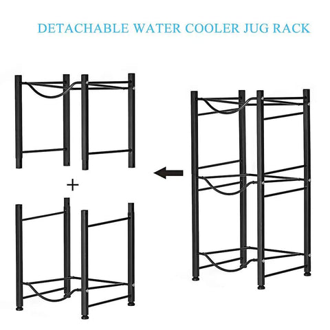 5 Gallon Water Jug Rack Heavy Duty 3 Tier Stackable Water Bottle Holder Storage Shelf Cabinet Organizer Dispenser Stand For Home Office Kitchen Black Pro