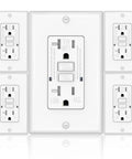 GFCI Outlet 15 Amp Self Test, Tamper Resistant Receptacle Pack, UL Listed GFI With 2 LED Indicators, White 5 Pack